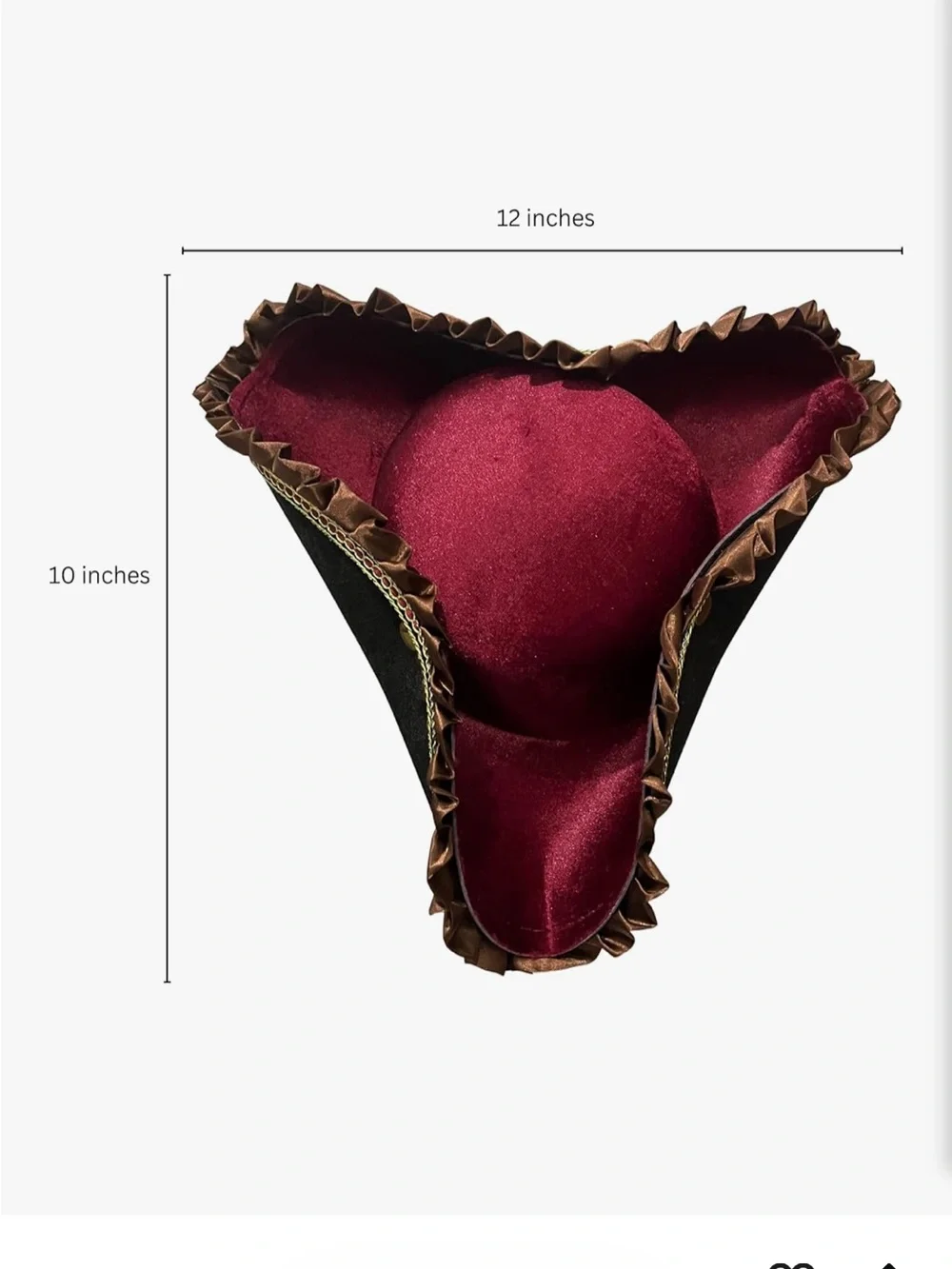 Pirate Tricorn Hat - Picture 5 of 9